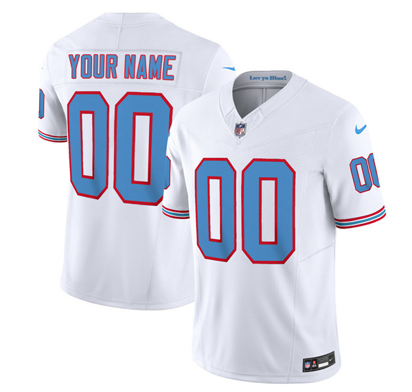 Men & Women & Youth Tennessee Titans Active Player Custom White 2023 F.U.S.E. Vapor Limited Throwback Football Stitched Jersey->->Custom Jersey